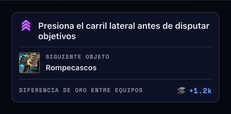 Overlay de Baron Buff con próximo objeto, condición de victoria y oro estimado del equipo