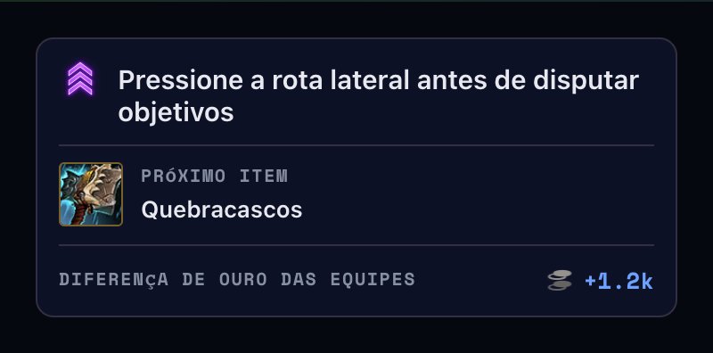 Overlay do Baron Buff com próximo item, condição de vitória e estimativa de ouro da equipe